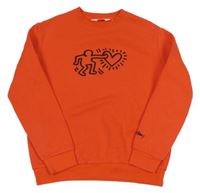 Červená teplá mikina s obrázkem H&M