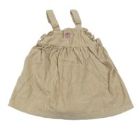 Béžové menšestrové šaty s malinou a volánikmi so cute