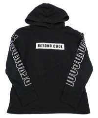 Čierna mikina s nápismi a kapucňou H&M