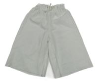 Bílé kostkované široké paper bag kalhoty s mašlí SHEIN