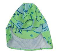 Křiklavě zelená UV kšiltovka s kladivouny a žraloky