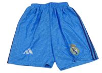 Modro-tmavomodré vzorované sportovní fotbalové kraťasy Real Madrid Adidas