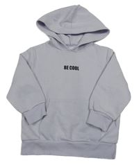 Světlefialová oversize mikina s nápisem a kapsou a kapucí Bluezoo