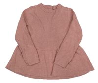 Staroružová melírovaná rebrovaná svetrová tunika George