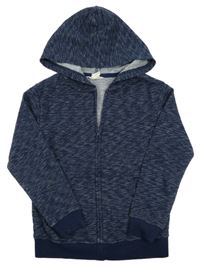Tmavomodrá melírovaná prepínaci mikina s kapucňou H&M