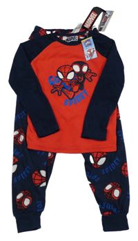 Nové - červeno-tmavomodré fleecové pyžama so Spider-many PRIMARK