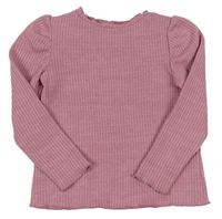 Ružový rebrovaný sveter Tu