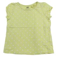 Žlté bodkovaná é tričko s mašlou H&M