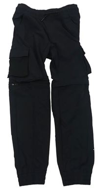 Čierne šušťákové cargo cuff nohavice s odepínacími nohavicami F&F