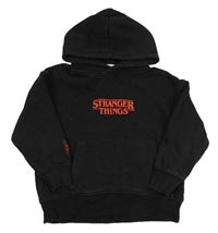 Čierna mikina s nápisom a kapucí - Stranger Things zn. Zara