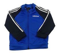 Safírovo-tmavomodrá sportovní propínací mikina Adidas