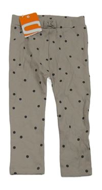 Nové - Hnědé puntíkaté žebrované legíny Staccato