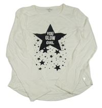 Smetanové triko s hvězdami a nápisem Tom Tailor