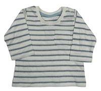 Bielo-modré pruhované tričko s vreckom Matalan