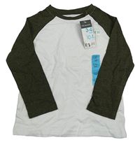 Nové - Bílo-khaki triko Primark