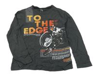 Antracitové tričko s motorkářem C&A