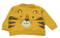 Horčicová mikina s tigrom Zara