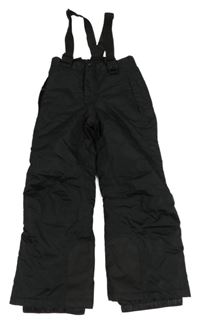 Černé šusťákové funkční oteplovačky s odepínacími kšandami Crane