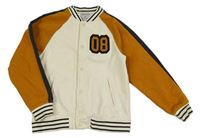 Smetanovo-medová baseballová mikina s číslem