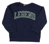 Tmavomodrá mikina s nápisom Tu