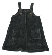 Tmavosivé rebrované zamatové na traké šaty George