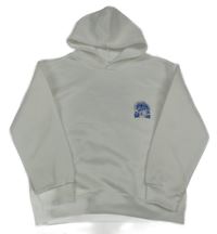 Biela mikina s potlačou a kapucňou