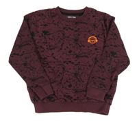 Vínová skvrnitá mikina so sluchátky Next