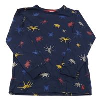 Tmavomodré triko s pavouky Joules