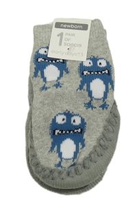 Nové - Šedé melírované ponožkoboty s příšerkami Early Days vel. 16