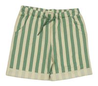 Zeleno-béžové pruhované teplákové kraťasy Alana