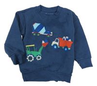 Tmavomodrá mikina so stavebními stroji Nutmeg