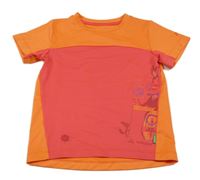 Oranžovo-jahodové sportovní tričko s potiskem