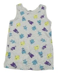 Sivé melírované tielko s príšerkami Zeeman