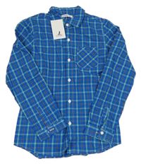 Nové - Modro-zeleno-černá kostkovaná košile