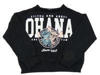 Černá crop mikina se Stitchem a Angel Disney