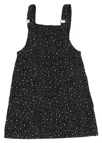 Čierno-sivé úpletové na traké šaty s leopardím vzorom George
