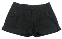 Čierne trblietavé vlnené kraťasy Debenhams