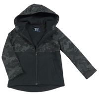 Čierna vzorovaná softshellová bunda s kapucňou Mountain Warehouse