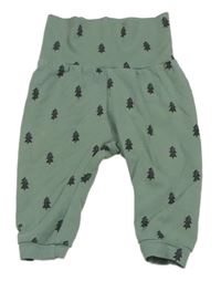 Khaki ľahké tepláky so stromami H&M