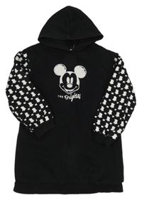 Černé teplákové šaty s Mickeym a kapucí Disney
