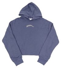 Fialová crop mikina s nápisom a kapucňou H&M