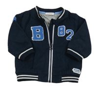 Tmavomodrá plátenná jarná bunda s písmenem Next