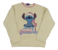 Smetanový chlupatý svetr se Stitchem Tu