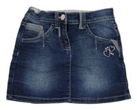 Tmavomodrá rifľová sukňa s výšivkou Dopodopo