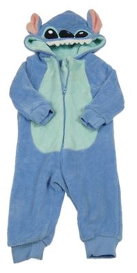 Modrá plyšová kombinéza s kapucí - Stitch Primark