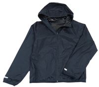 Tmavomodrá šušťáková nepromokavá bunda s kapucňou Crivit