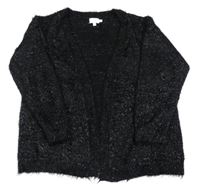 Čierny trblietavý svetrový cardigan