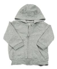 Sivá melírovaná prepínaci mikina s kapucňou s ostny George