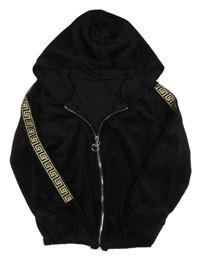 Čierna zamatová prepínaci mikina s akpucí