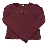 Vínové rebrované crop tričko Page one young